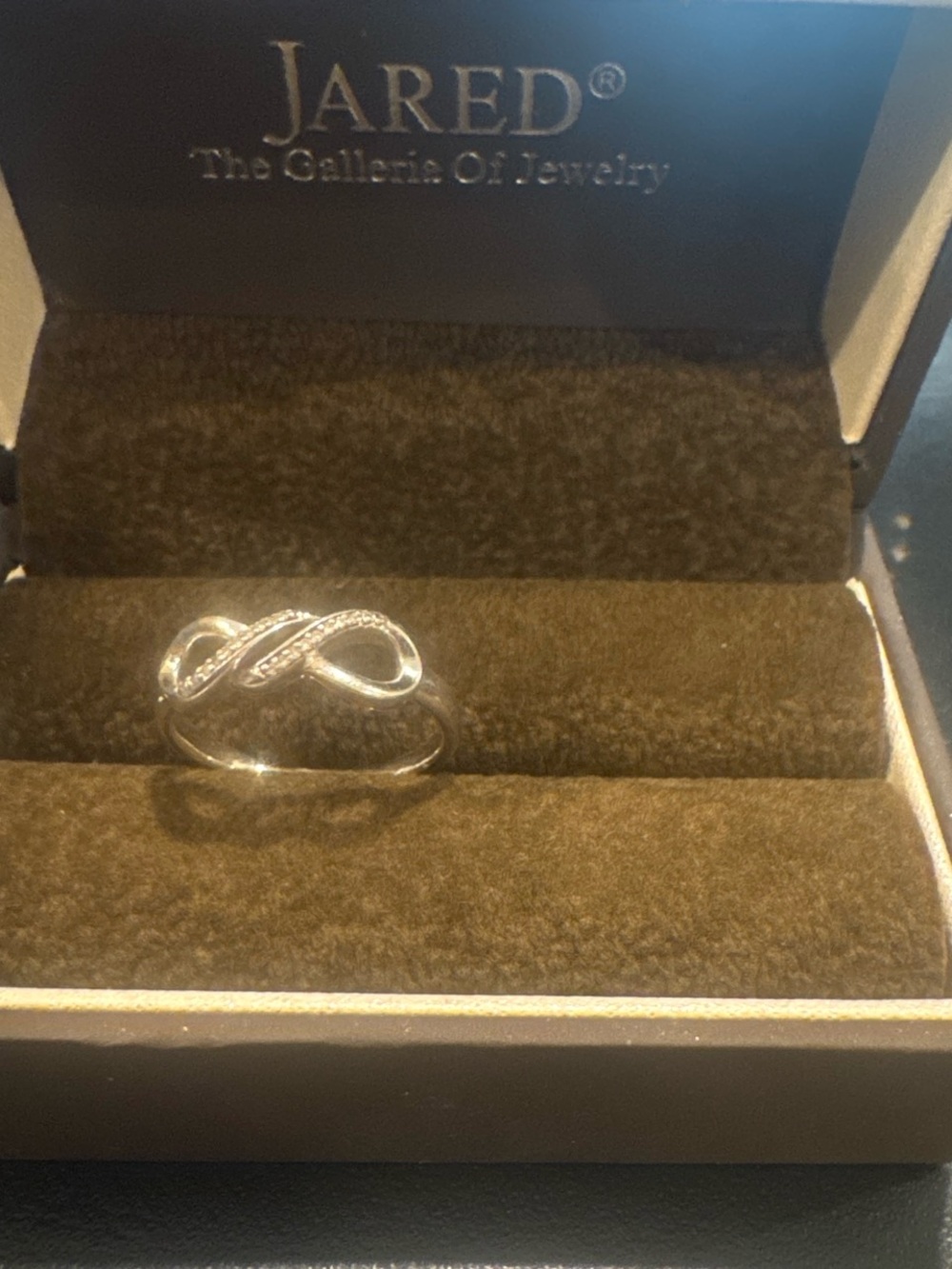 Jared Jewelry Sterling Silver with Diamond Accents Infinity Ring